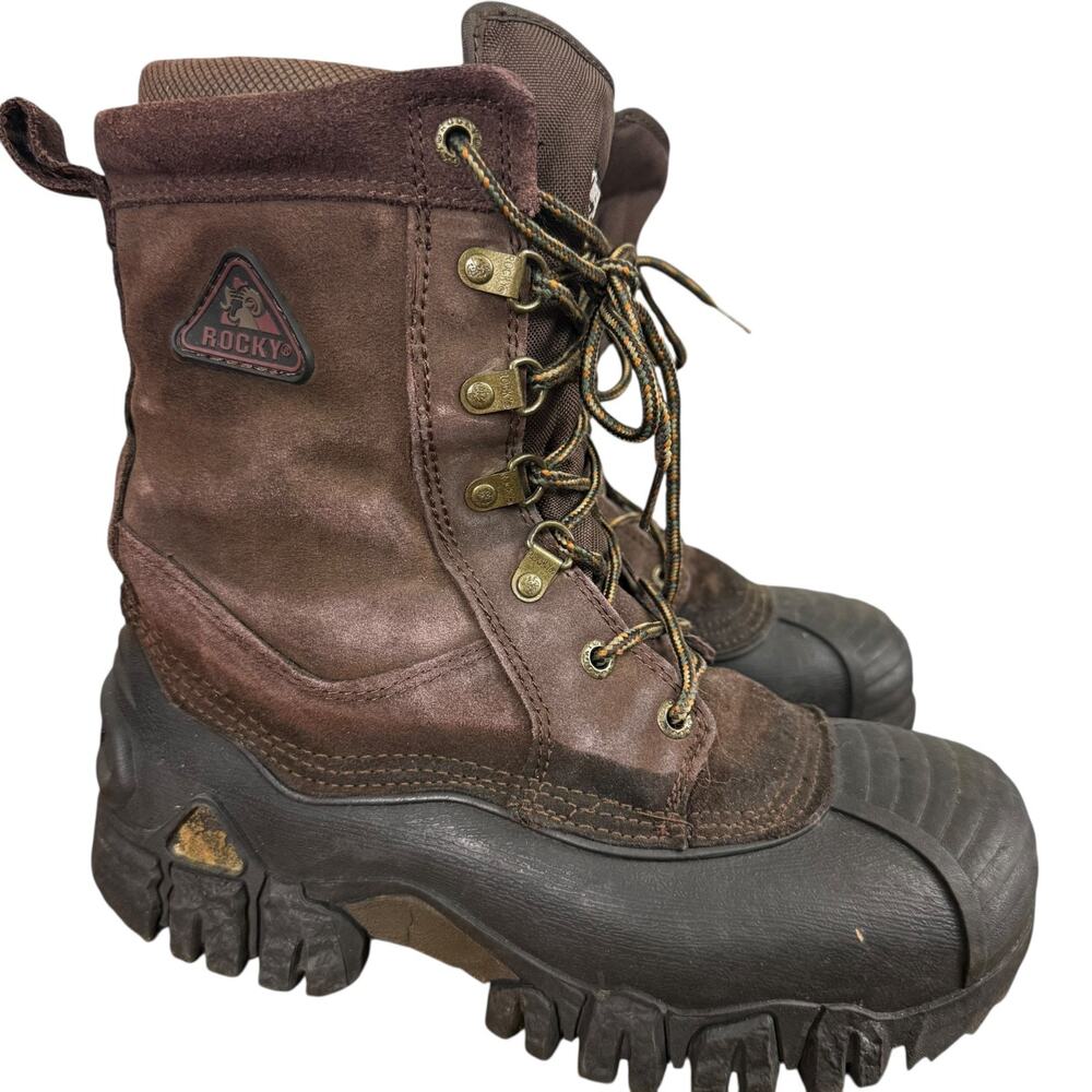 Rocky Jasper Trac Leather Brown Mens Lace Up Work Boots 200 Gr Thinsulate sz 8